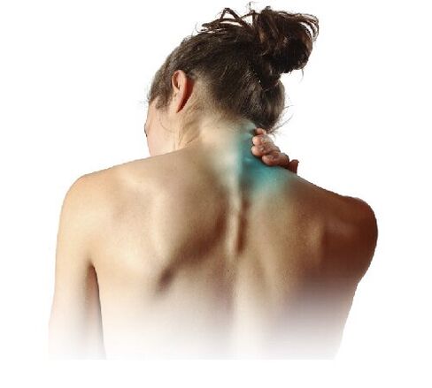 El dolor es el principal síntoma de la osteocondrosis cervical. 